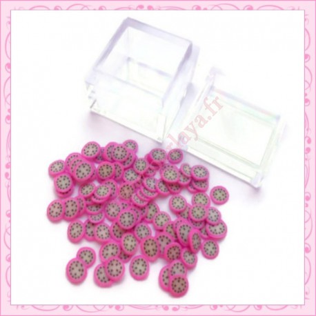 3 boites tranches fimo fruit de la passion 4mm