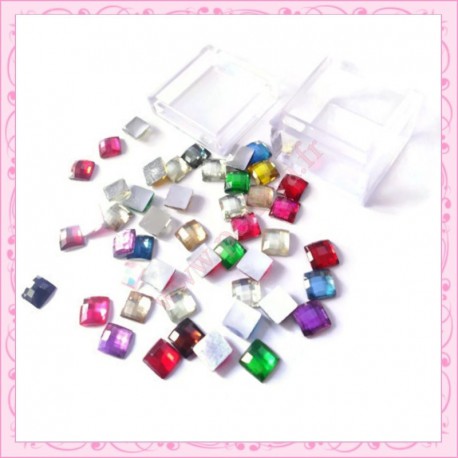 2 boites de mix strass cube 6mm