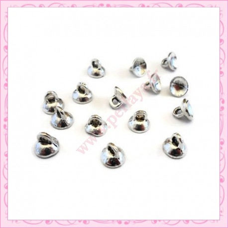 Lot de 30 bélières argentées pour globe ou pompon 7mm