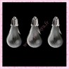 5 Globes gouttes en verre de 37mm + 5 supports argentés