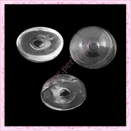 1 globe plat en forme de dôme en verre de 27mm