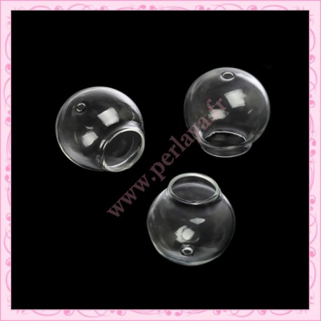 1 globe rond en verre de 25mm