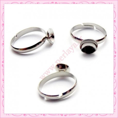 Lot de 5 bagues argentées foncées pour globe 8mm