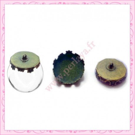 Lot de 5 bélières bronze pour globe 21mm