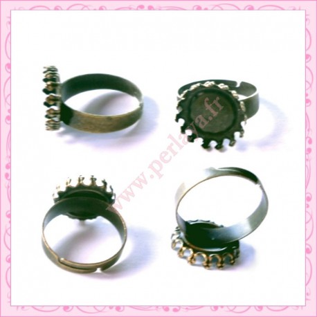 Lot de 5 bagues globe bronze 14mm