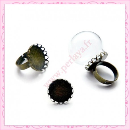 Lot de 5 bagues globe bronze 15mm