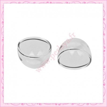 5 globes plats en forme de dôme en verre de 27mm