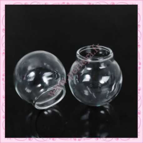 5 Globes en verre rond double trou de 30mm 
