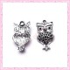  15 breloques hibou en métal argentées 2.6cm