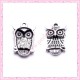  15 breloques hibou en métal argentées 2.3cm