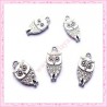  15 breloques hibou en métal argentées 1.8cm