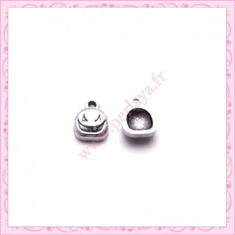  15 breloques citrouille en métal argentées 1.3cm