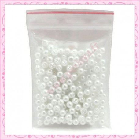 Lot de 200 perles nacrées en verre rose 4mm