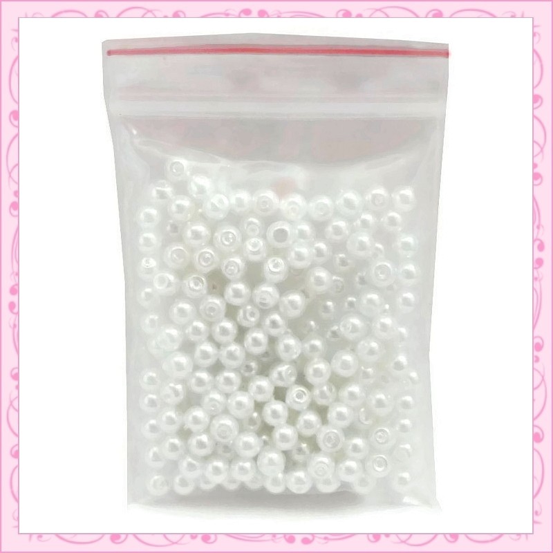 Lot De 200 Perles Anciennes En Pâte De Verre - Blanc à Facettes - Diamètre 6mm - Origine Tchécoslovaquie Années 70