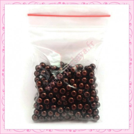 Lot de 200 perles nacrées en verre noires 4mm
