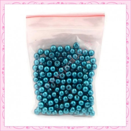 Lot de 200 perles nacrées en verre grise 4mm