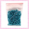  200 perles nacrées en verre vert turquoise 4mm