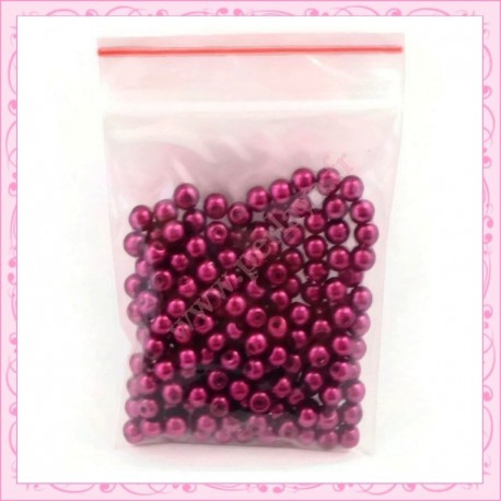 Lot de 200 perles nacrées en verre violette 4mm