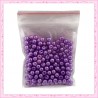 200 perles nacrées en verre violette 4mm