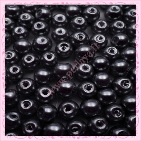 Lot de 200 perles nacrées en verre gris hématite 6mm