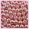  200 perles nacrées en verre rose 6mm