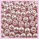 Lot de 200 perles nacrées en verre rose 6mm