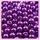 Lot de 200 perles nacrées en verre violette 6mm
