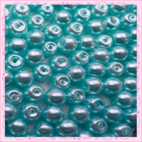 Lot de 200 perles nacrées en verre gris 6mm