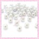  50 perles en verre nacrées 8mm blanche