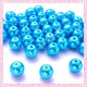  50 perles en verre nacrées 8mm bleu