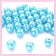  50 perles en verre nacrées 8mm bleu