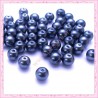  50 perles en verre nacrées 8mm gris hématite