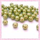  50 perles en verre nacrées 8mm verte