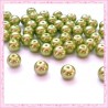  50 perles en verre nacrées 8mm verte