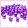  50 perles en verre nacrées 8mm violette