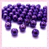  50 perles en verre nacrées 8mm violette