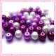 Mixte violet de 100 perles nacrées en verre