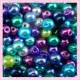 Mix de 150 perles nacrées en verre NATURALITY couleur bleu, vert, violet