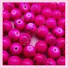  100 perles en verre rose fushia 8mm effet filament