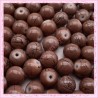  100 perles en verre marron 8mm effet filament
