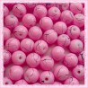  100 perles en verre rose 8mm effet filament