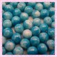 Lot de 100 perles en verre bleu 8mm effet tacheté