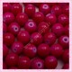Lot de 100 perles en verre fushia effet tacheté