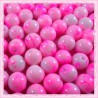  100 perles en verre rose - blanc effet tacheté