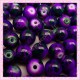 Lot de 100 perles en verre violette - verte 8mm effet tacheté