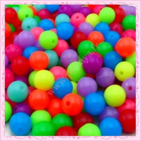 Lot de 200 perles rondes en acrylique 10mm
