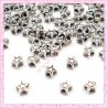  50 perles étoiles en métal argenté 4.5mm