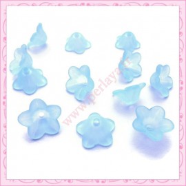 lot de 50 fleurs lucite bleu 13mm