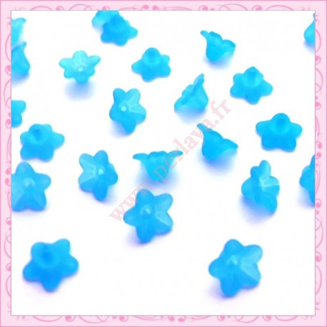 150 fleurs lucite en acrylique bleu