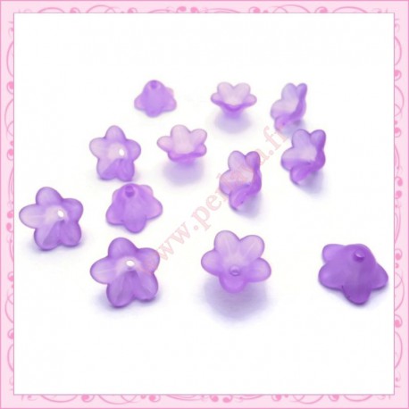 lot de 50 fleurs lucite violette 13mm